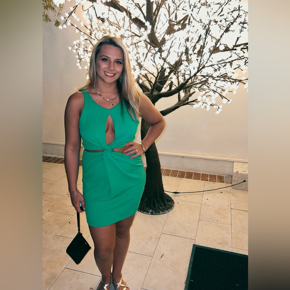 Green keyhole dress